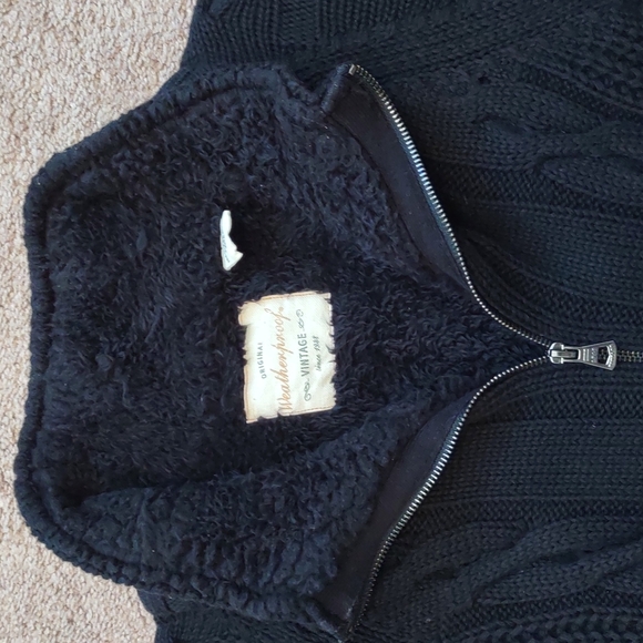 Weatherproof Vintage Black full zip lined sweater - Picture 2 of 4